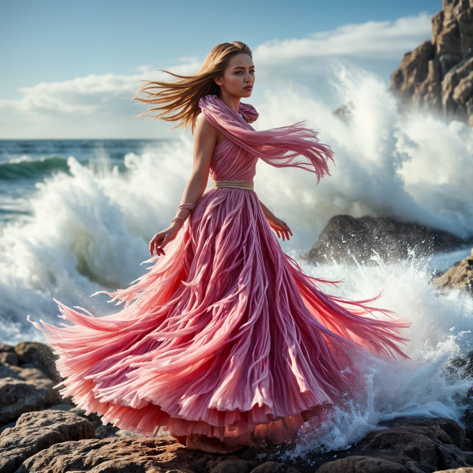 Hyper Realistic Lady in Vibrant Pink