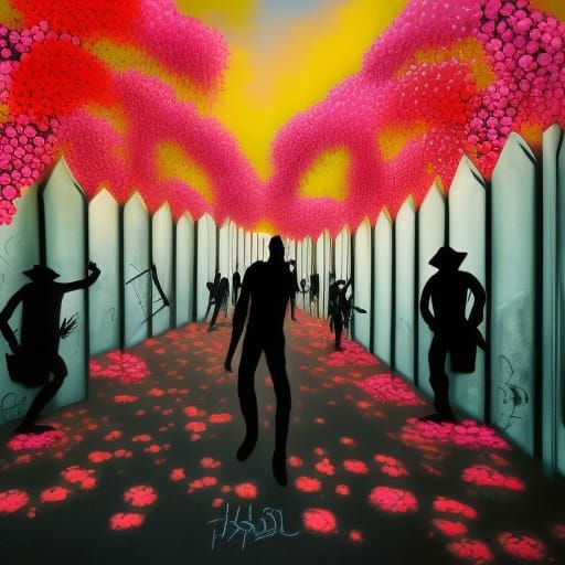 Sinister Gatekeepers Guarding a Blooming Forest