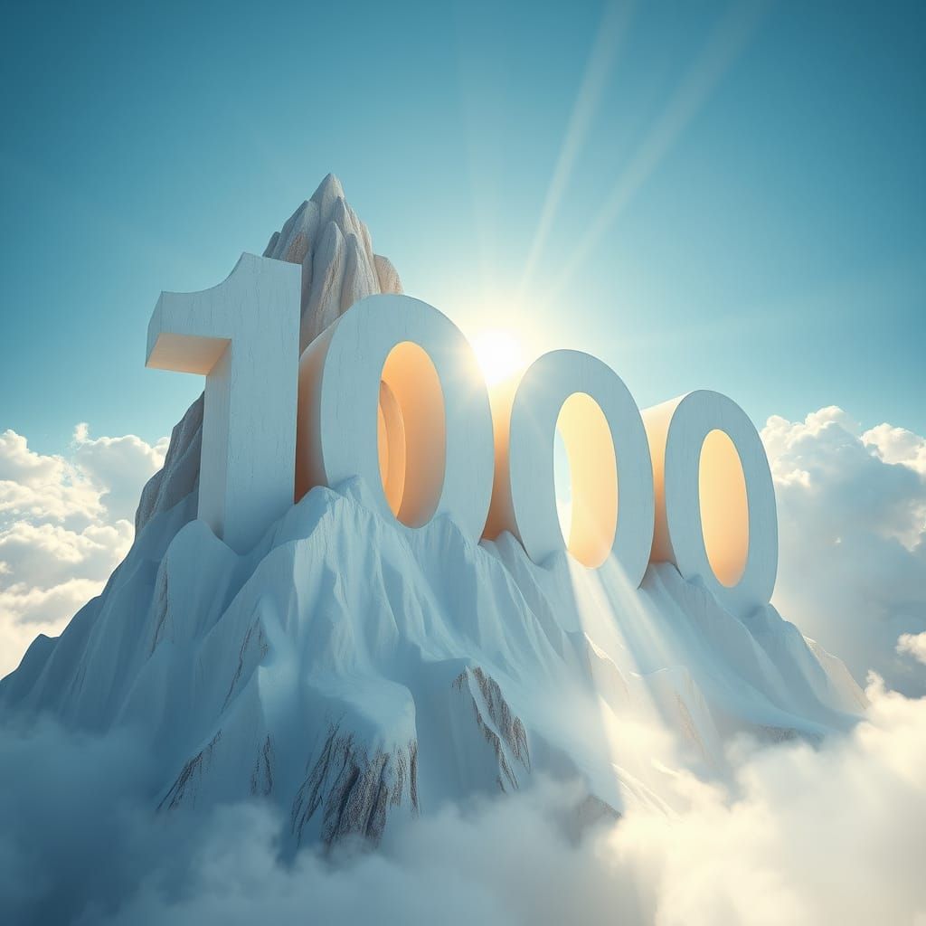 Majestic Alabaster Mountain Carved with Numeral in Rothko St...