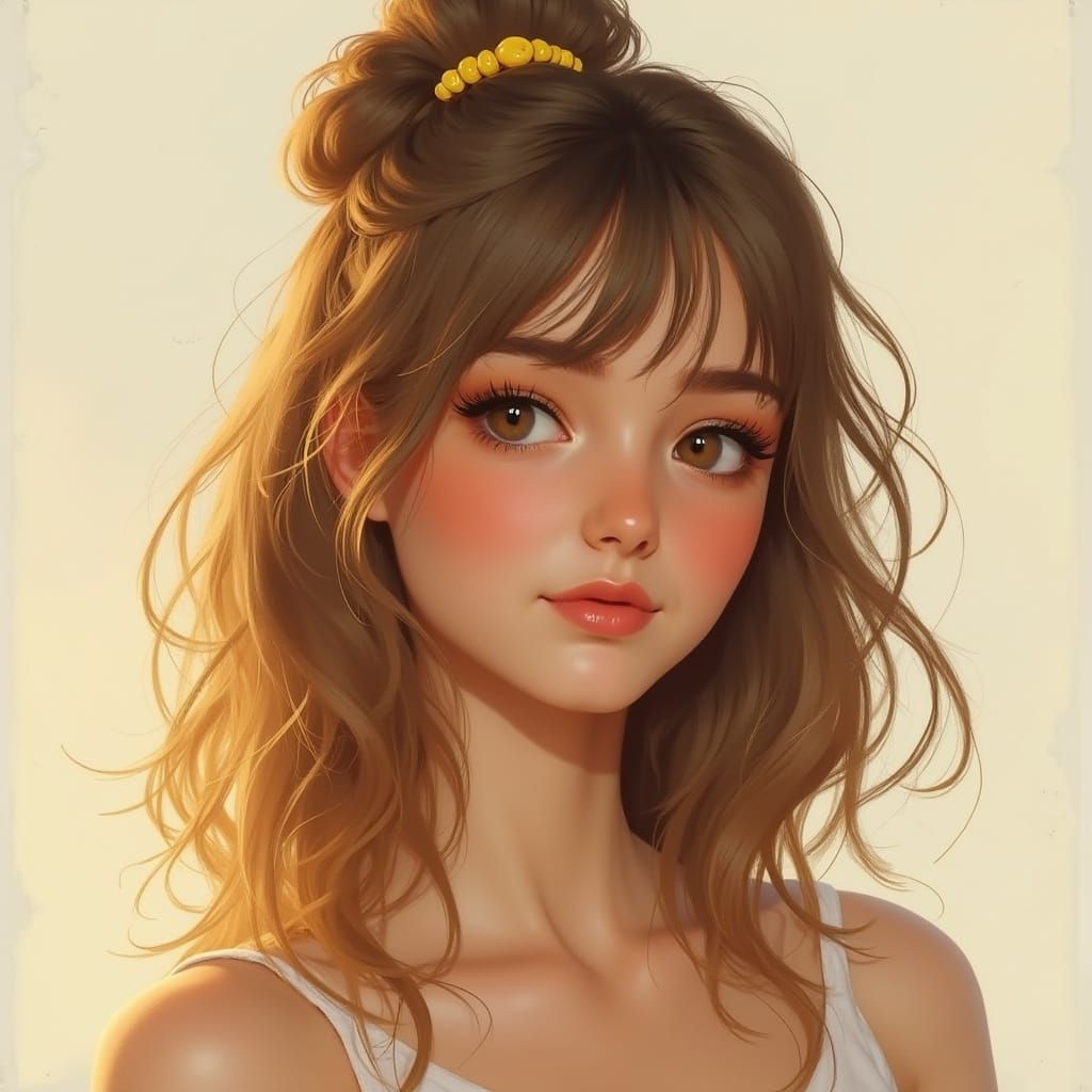 Golden Goddess with Soft, Sun-Kissed Waves