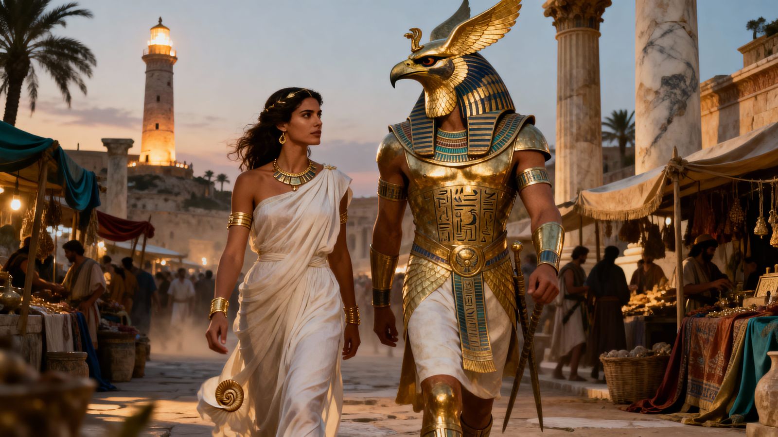 Greek Woman and Horus in Alexandria