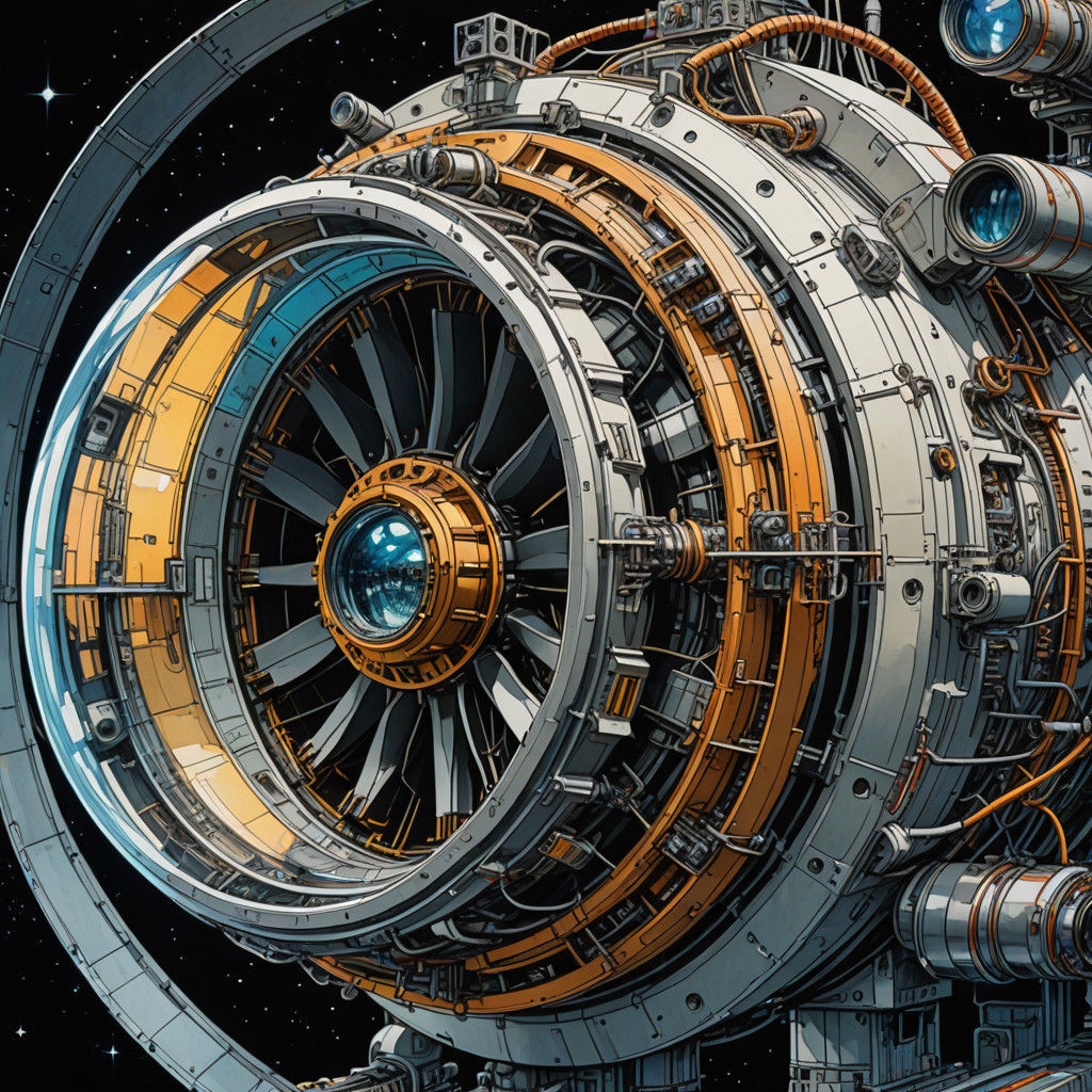 Timeless Futuristic Spaceship Engine in Laser Etched Details