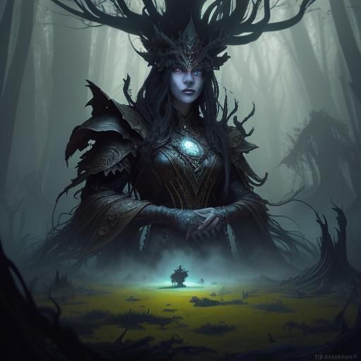 Regal Bugbear in Mystical Forest: Dark Fantasy Art