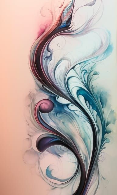 Magic Rose with Flowing Light in Gouache Painting