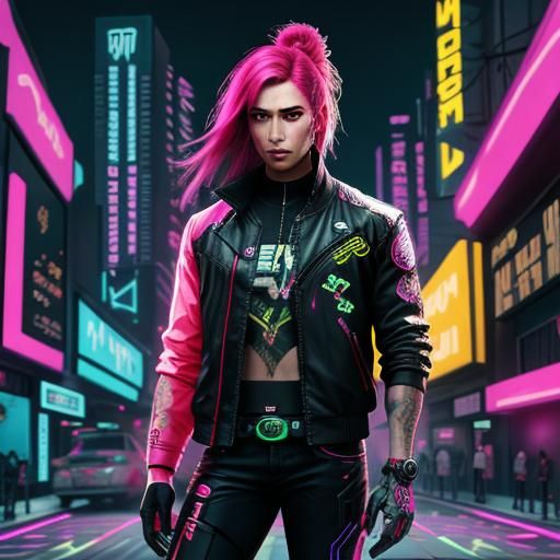 Neon Cyborg Hummingbird in Cyberpunk Setting