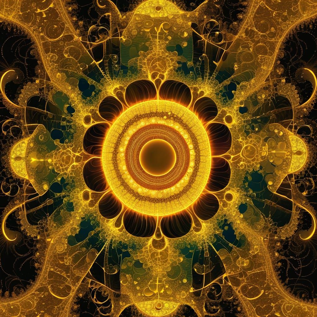 Infinitely Recursive Square Fractal Solar Rain