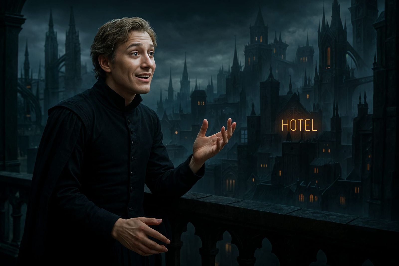 Hamlet's Pensive Soliloquy in a Dystopian Metropolis