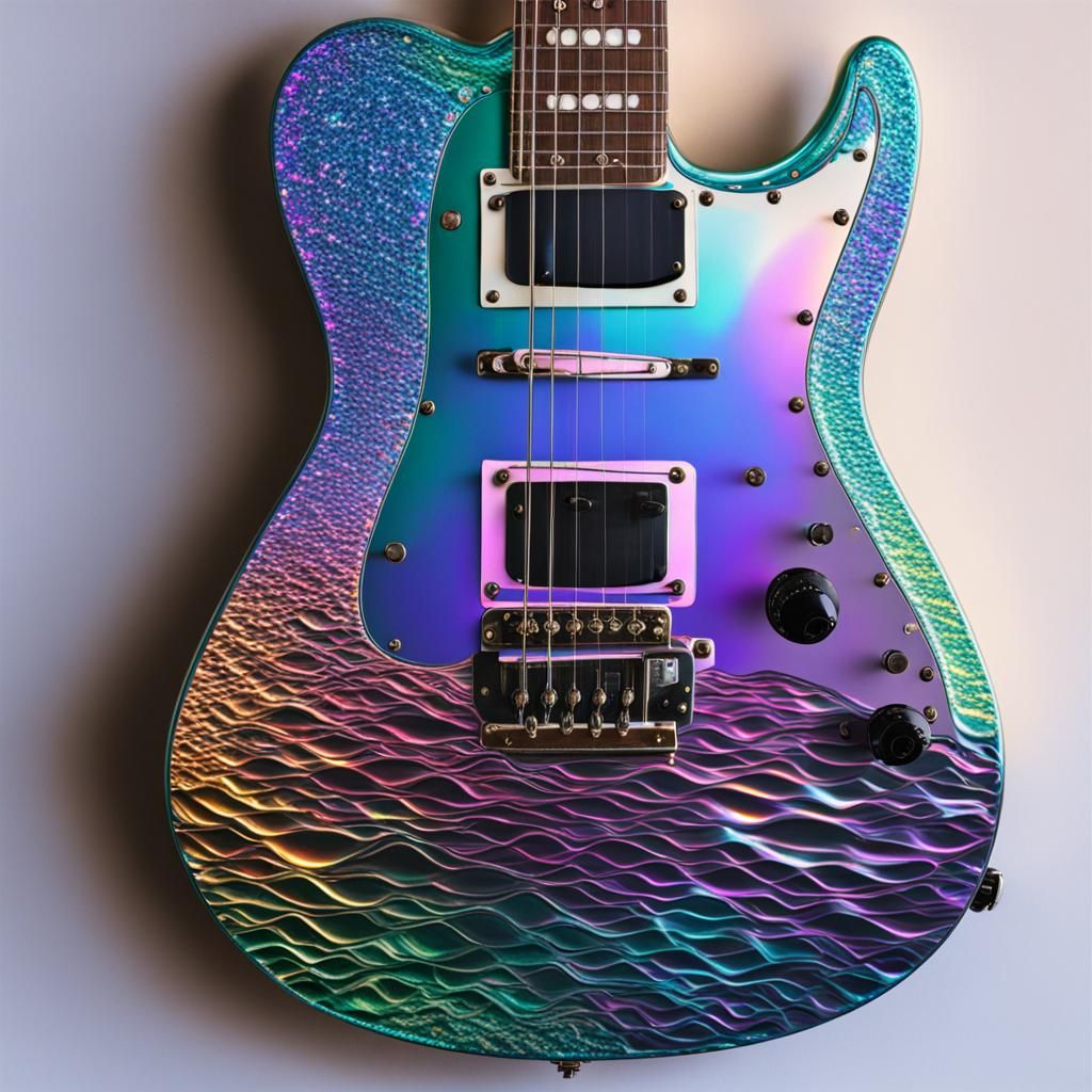 Iridescent Guitar: Modern Musical Instrument