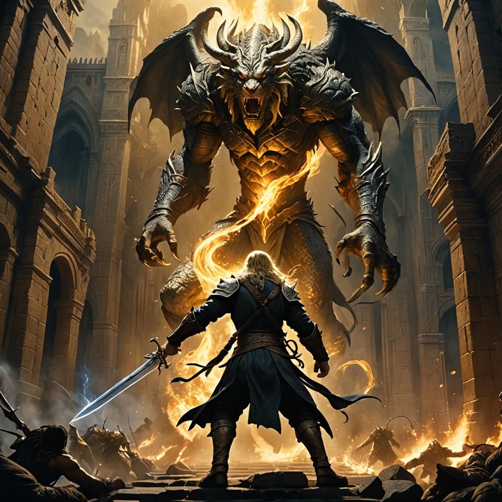 Glorfindel vs Balrog Duel in Gondolin