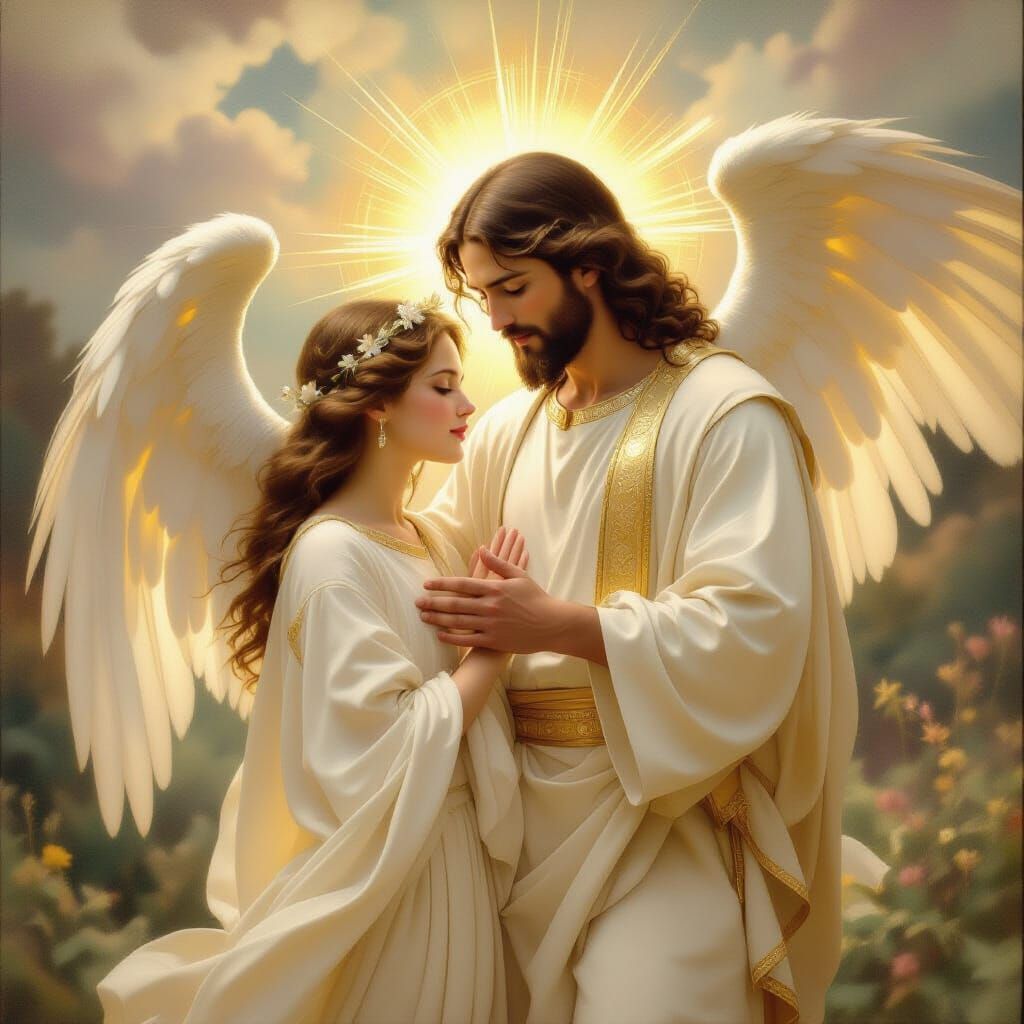 Angels and Jesus in Heavenly Splendor