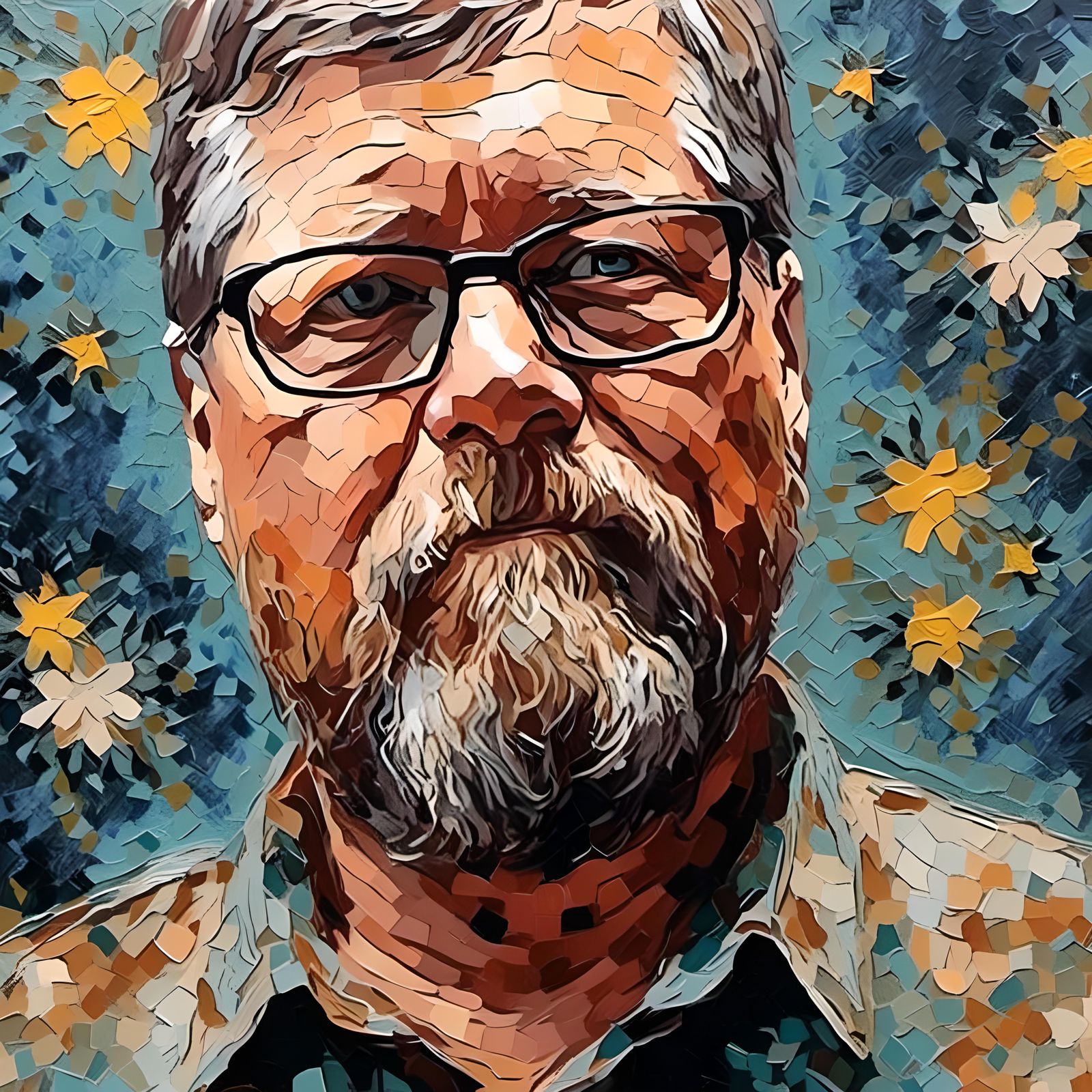 Van Gogh Style Self-Portrait with Impasto Brushstrokes