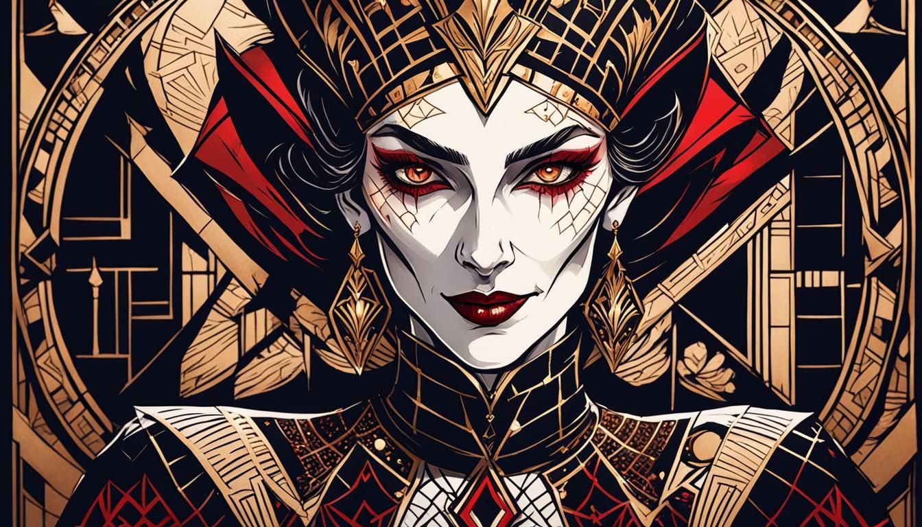 Art Deco Portrait of Vampire Queen Mina Harker