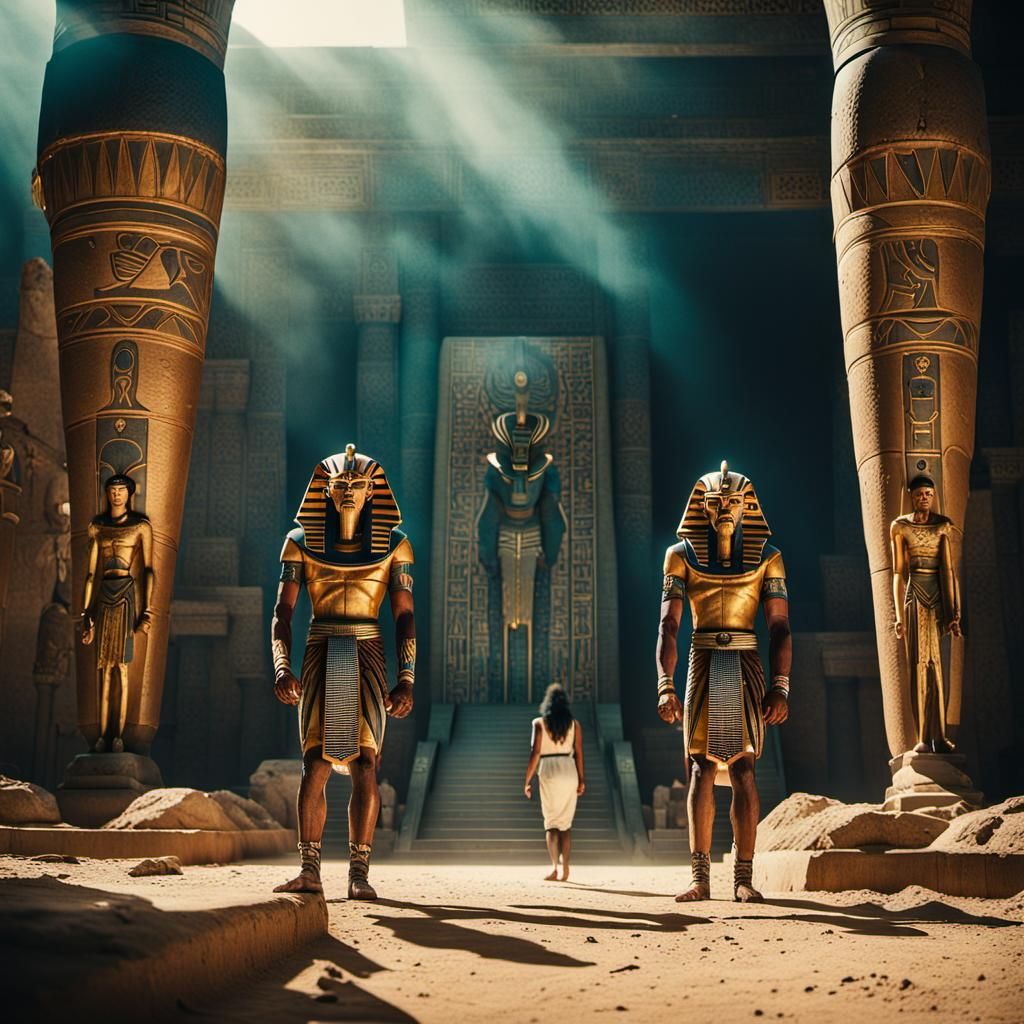 Egyptian Gods Return to Earth: Cinematic Still