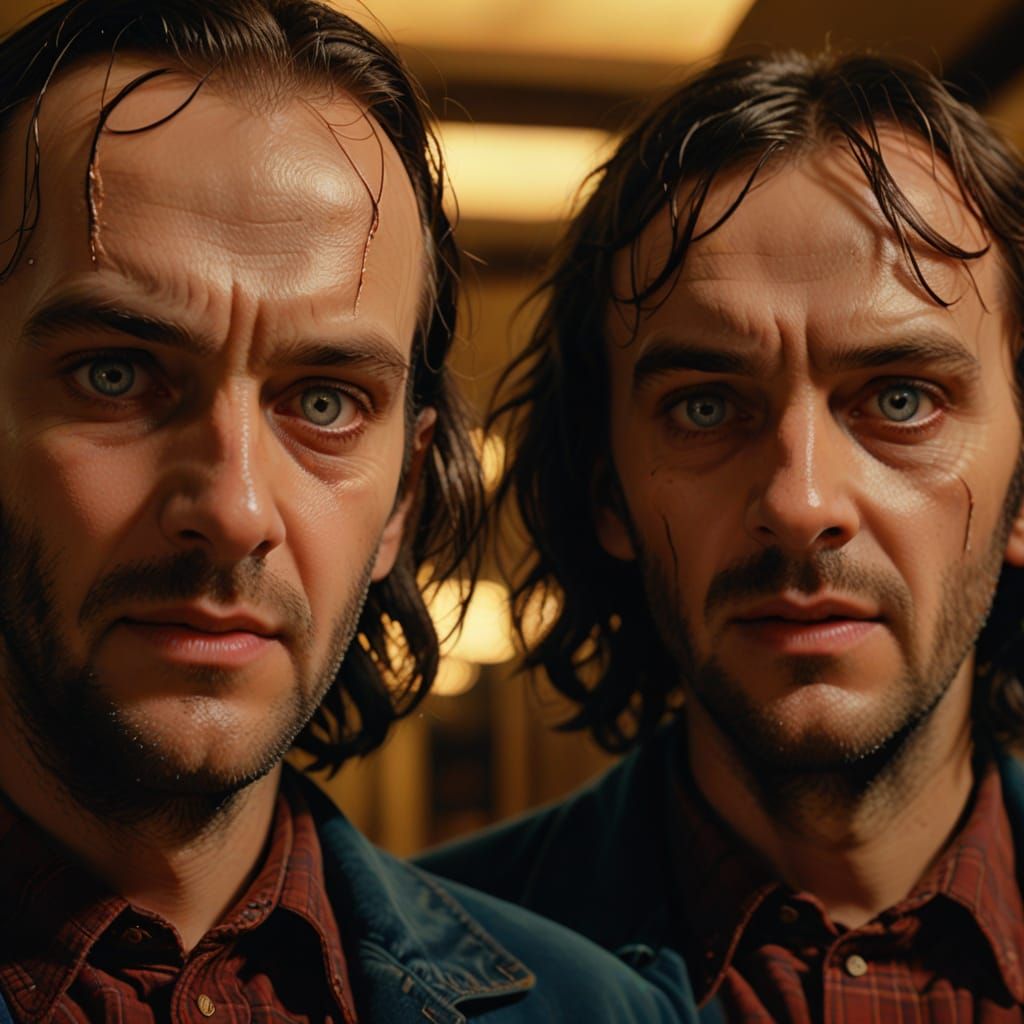 The Shining Twins: Hyperrealistic Cinematic Portrait