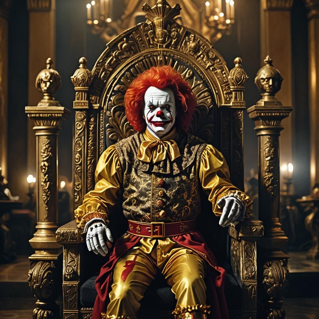 Ronald McDonald as King in Lavish Throne Room
