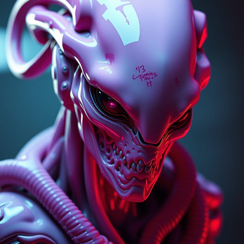 Pink Latex Xenomorf in Dynamic Lighting