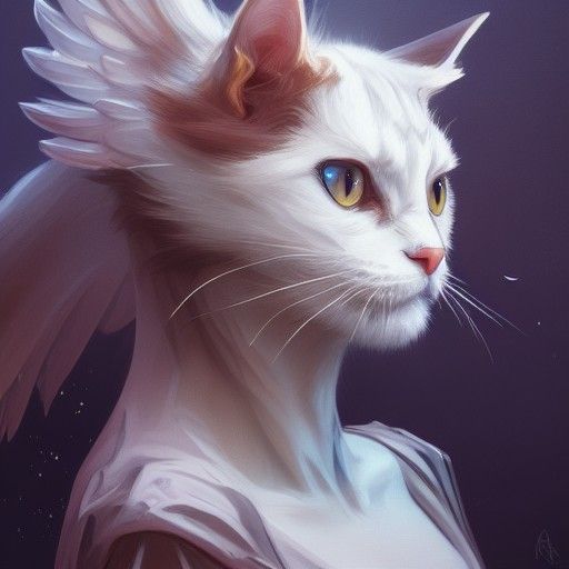 Hyperdetailed Angel of Cats Portrait in 8K