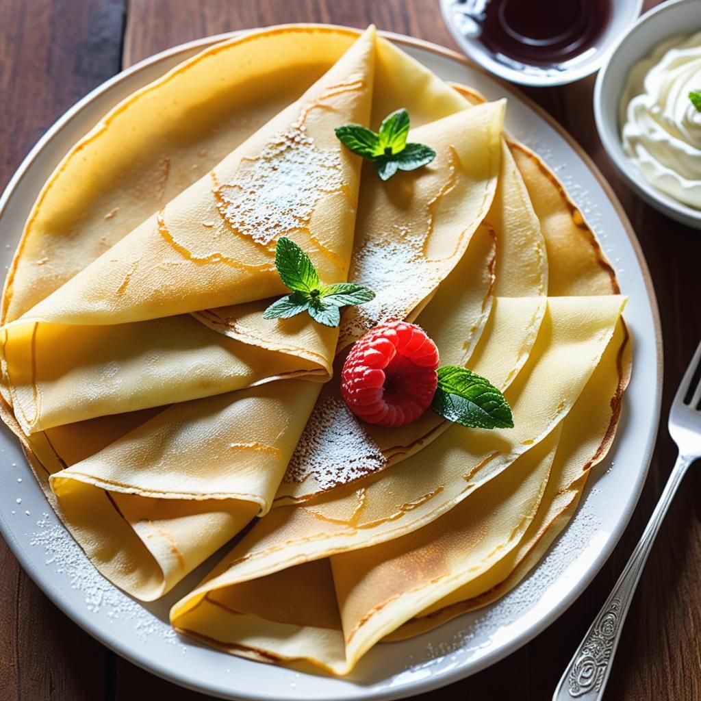 Delicate Crêpes Close-Up