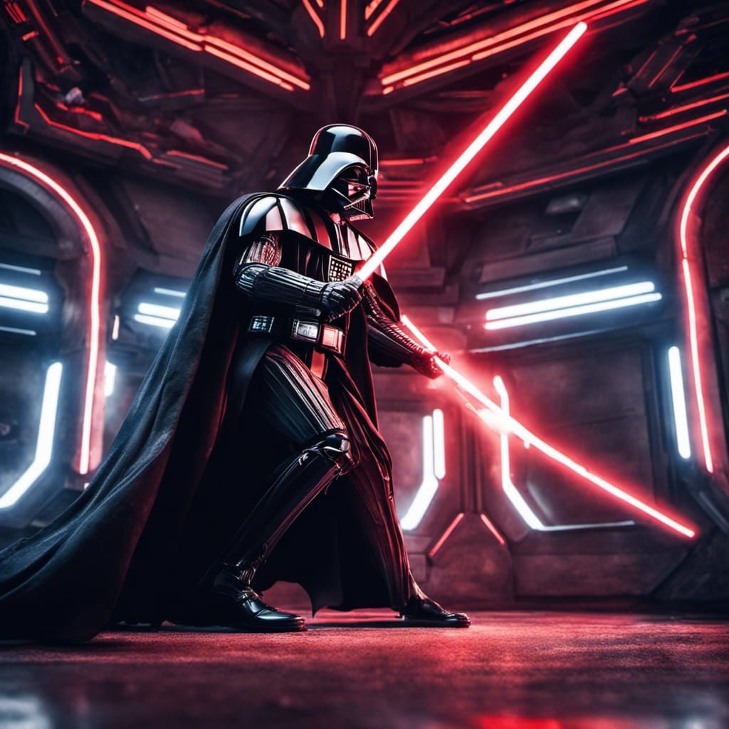 Darth Vader playing BeatSaber