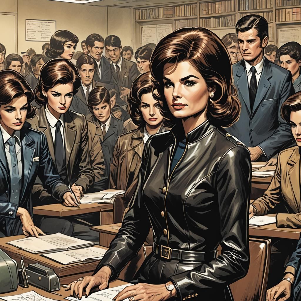 Jackie Kennedy as Strict Teacher, Comic Book Art