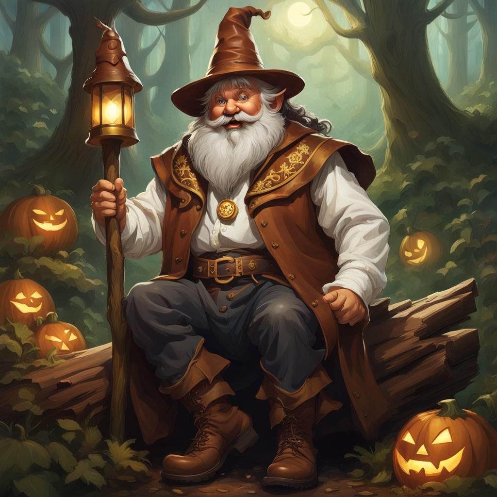 Stout Dwarf in Lunar Woodland Setting