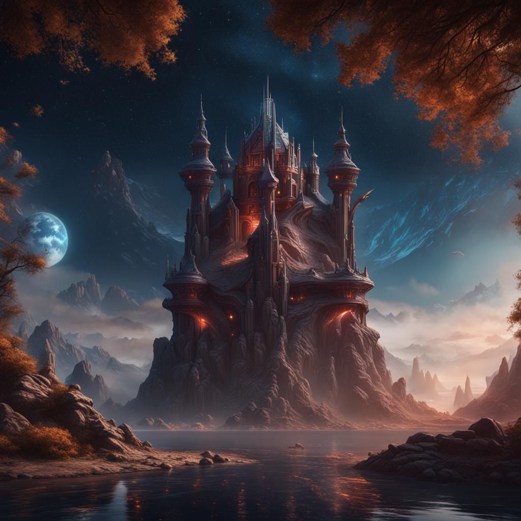 Fantastical Stars Matte Painting in Deep Color