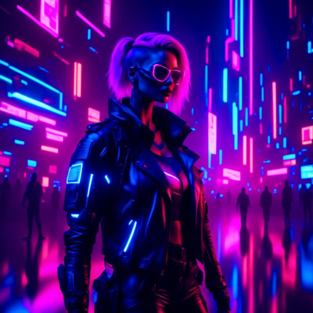 Cyberpunk female cop