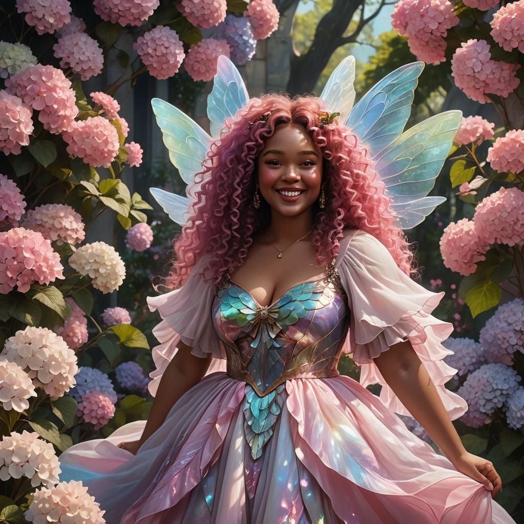 Lightskin Woman with Fairy Wings in Fantasy Art