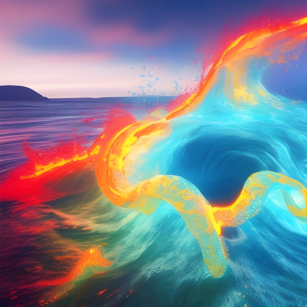 Bioluminescent Lava Seascape in Astral Style
