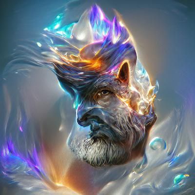Elemental Wolf Portrait in Hyperdetailed Digital Art