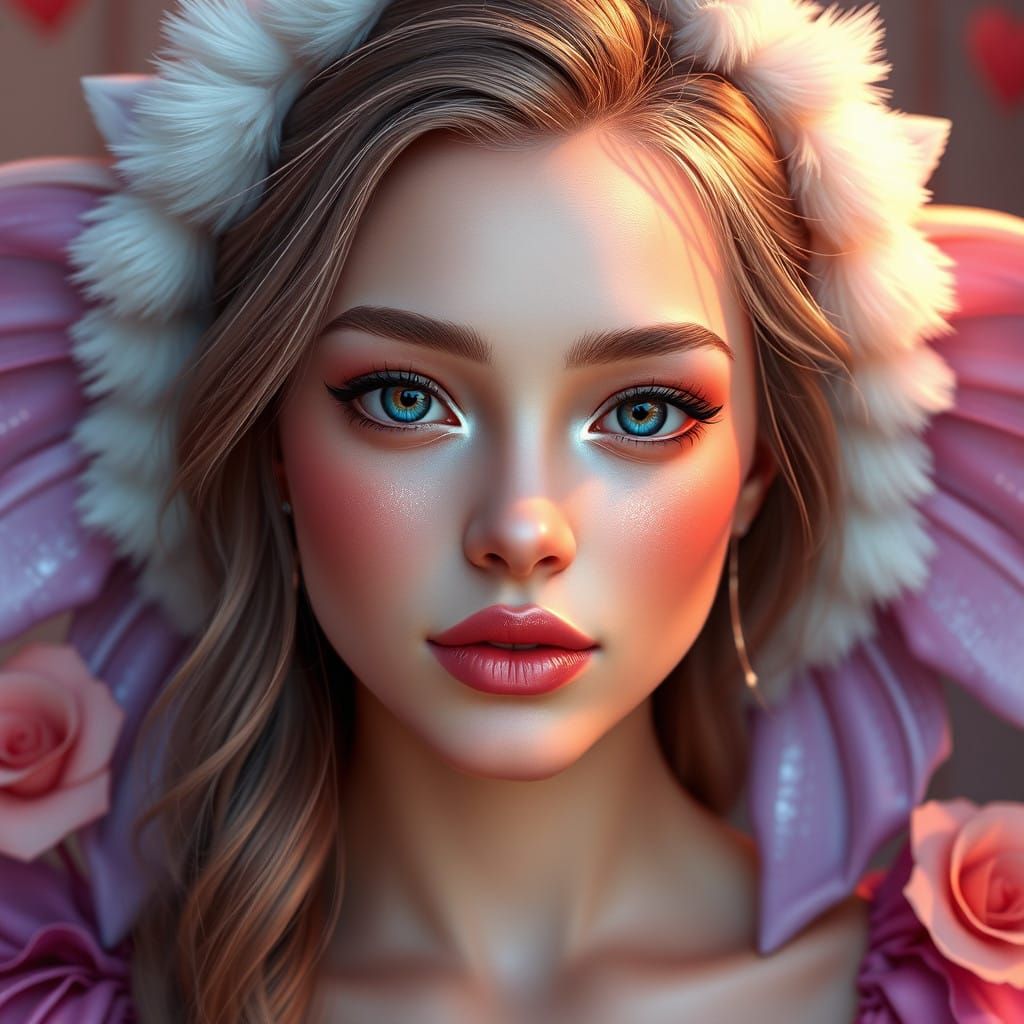 Radiant Fantasy Portrait in Soft, Shimmery hues