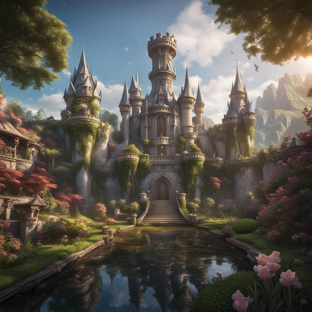 Elf King's Castle: Detailed Matte Painting