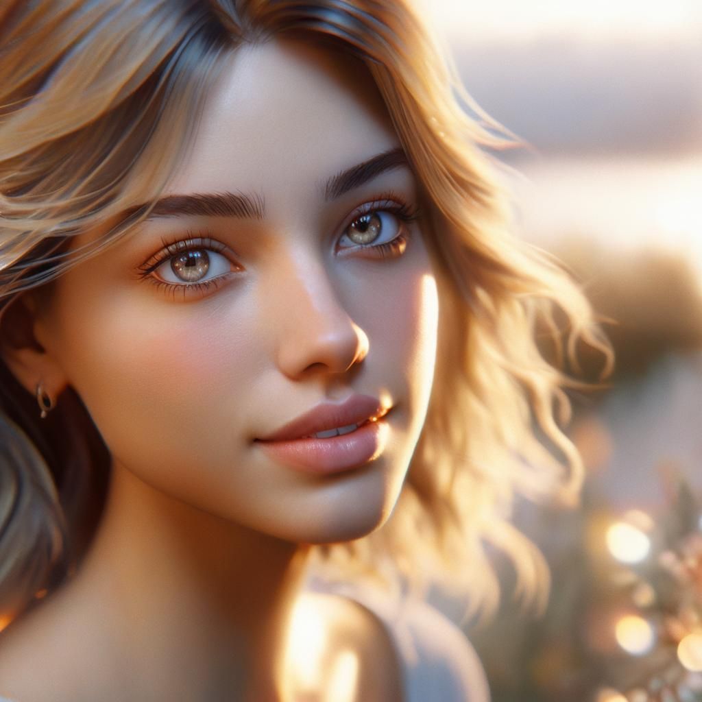 A young woman flirting with her eyes in a romantic and capti...