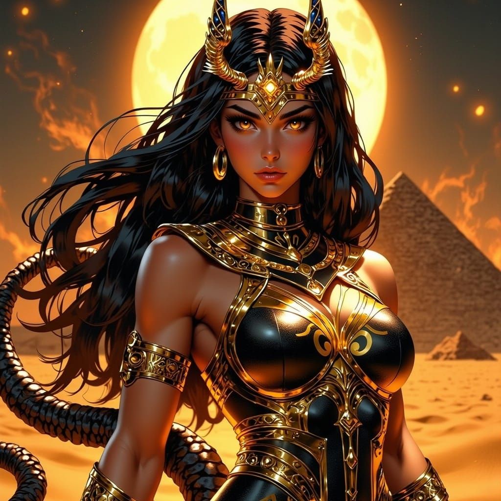 Egyptian Serpent Supervillainess in Shirow Style