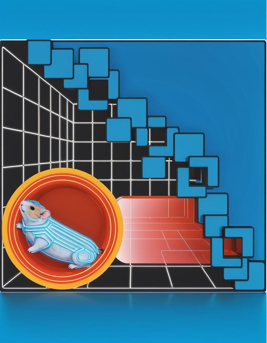 Hamster in Tron Costume in Cyber Neon Arcade