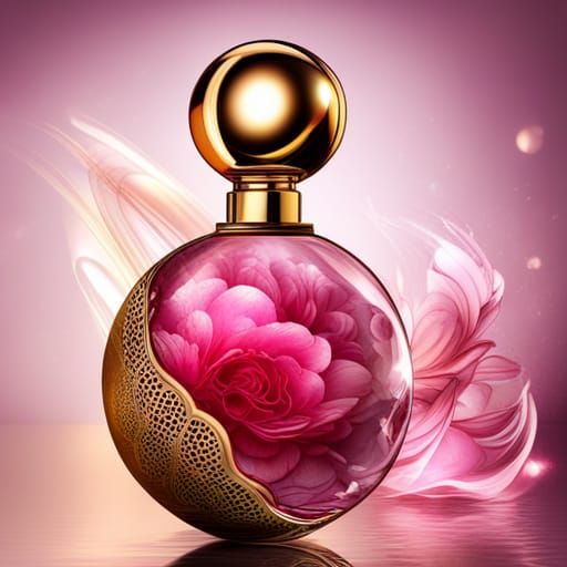 Elegant Pink Perfume Orb with Diamond Top