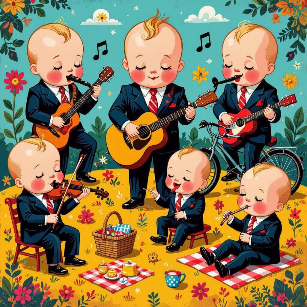 Boss Babies in Suits: A Vibrant Scene