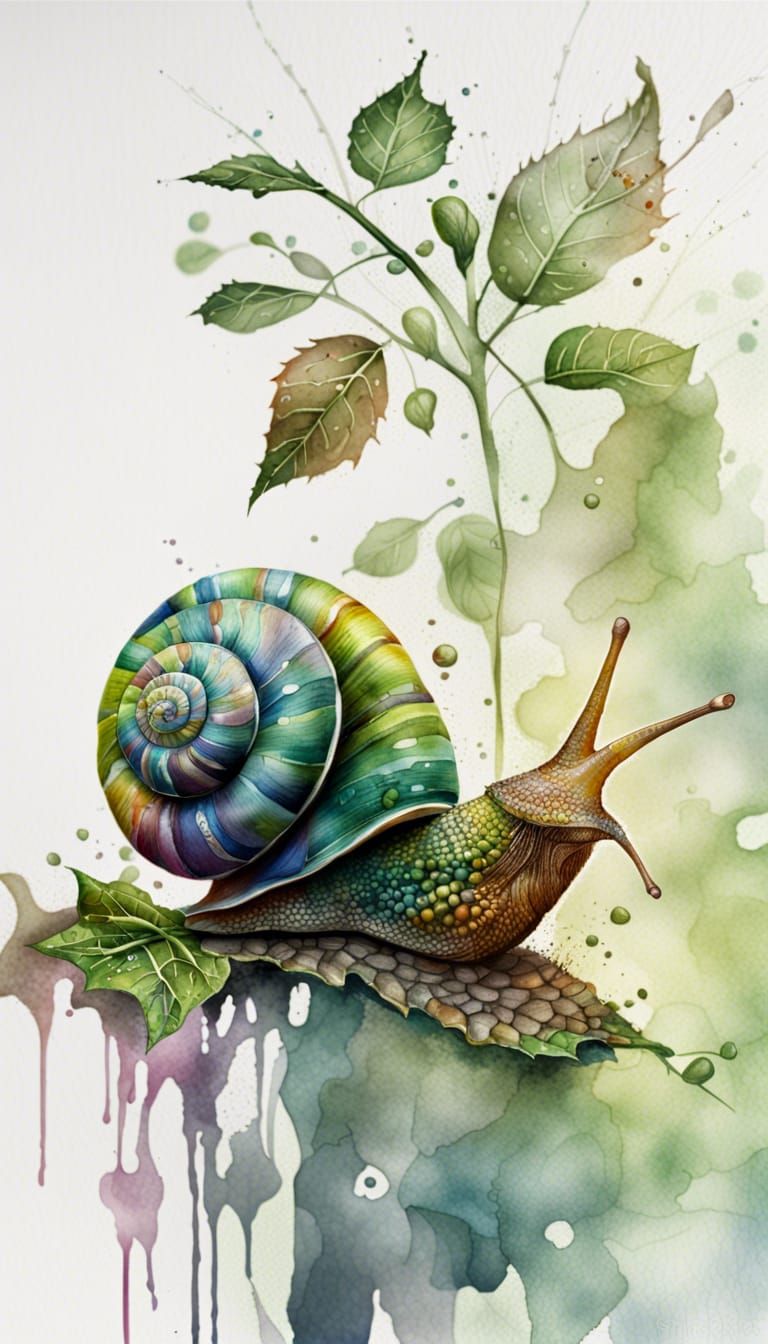 Watercolor Snail