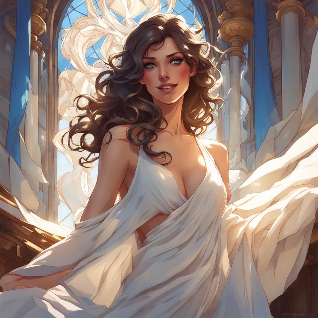 Brunette with Blue Eyes in Glamour Lighting