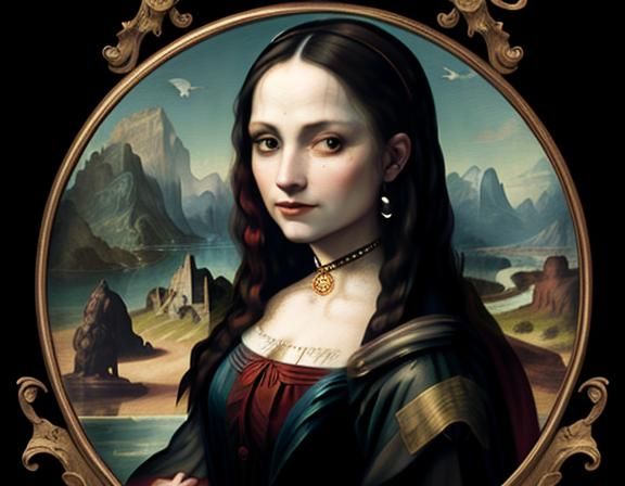 Harley Quinn as Mona Lisa in Beatrix Potter Style
