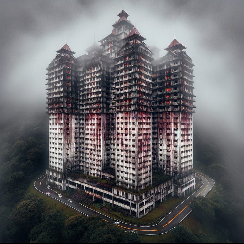 Fog-Laden Abandoned Hotel in Malaysia
