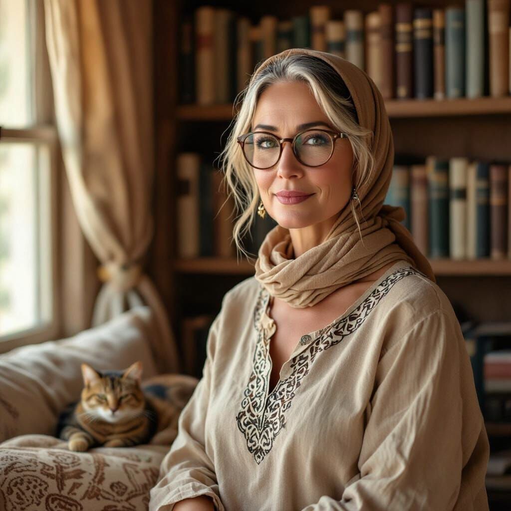 Dutch Woman in Middle East Home with Vermeer Style