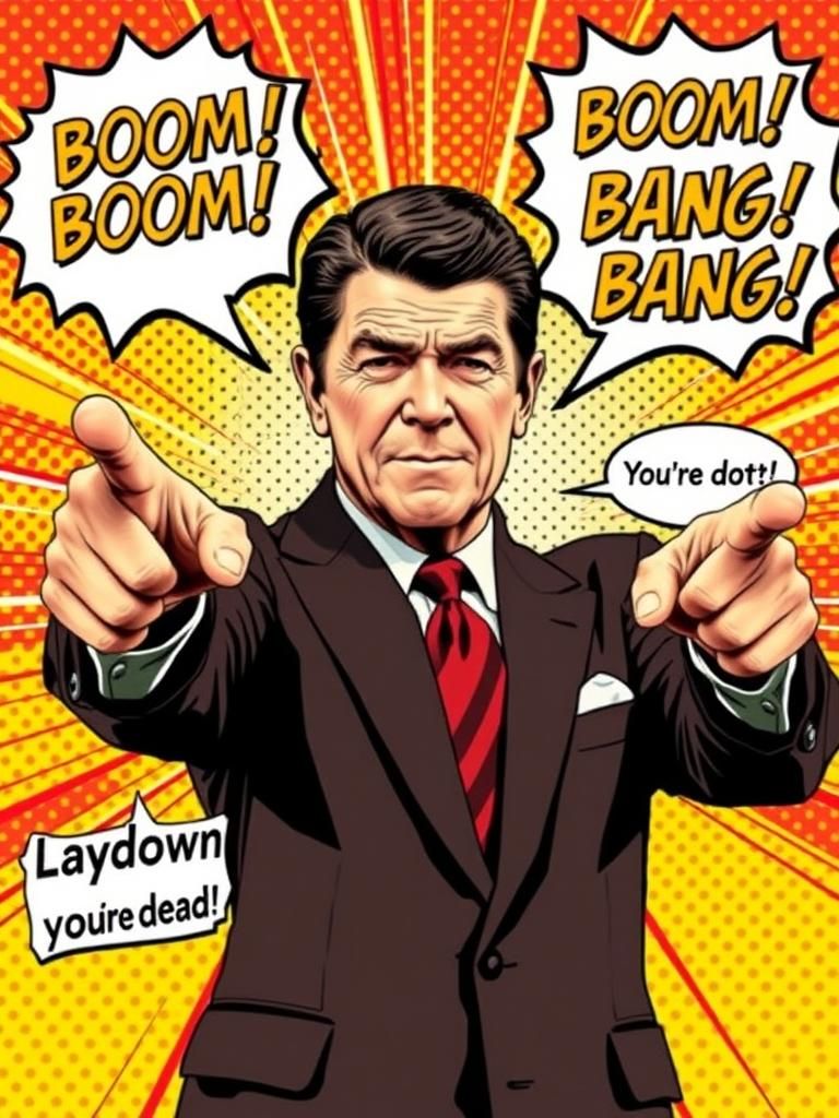 Ronald Reagan in Pop Art Comic Panel