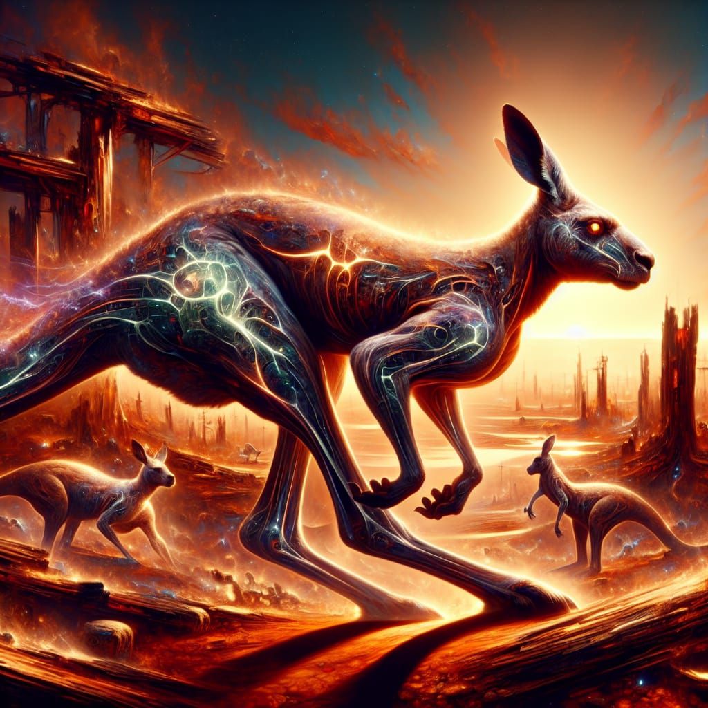 Kangaroo Guardian of Post-Apocalyptic Earth