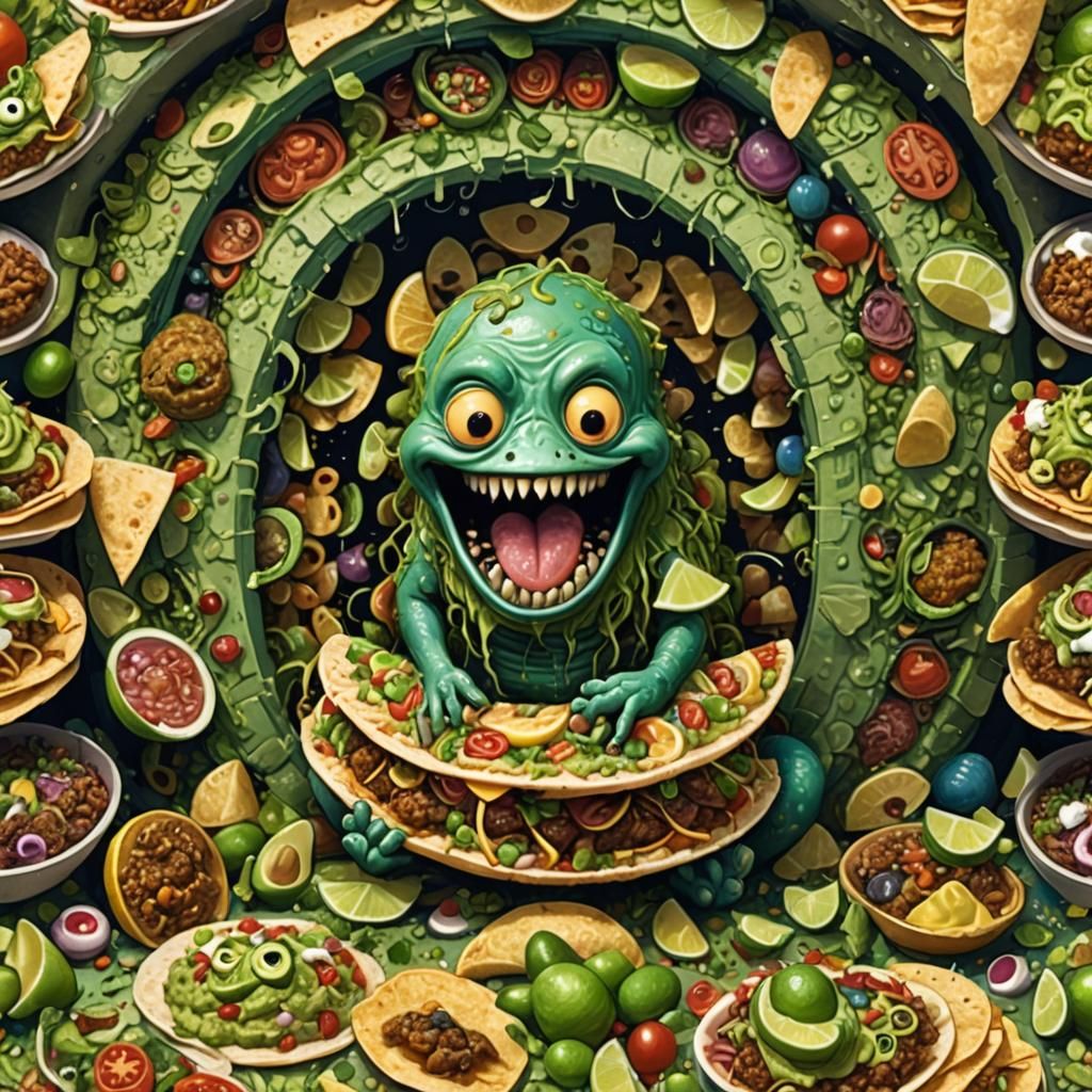 Happy Slimy Monster in Endless Taco Tunnel
