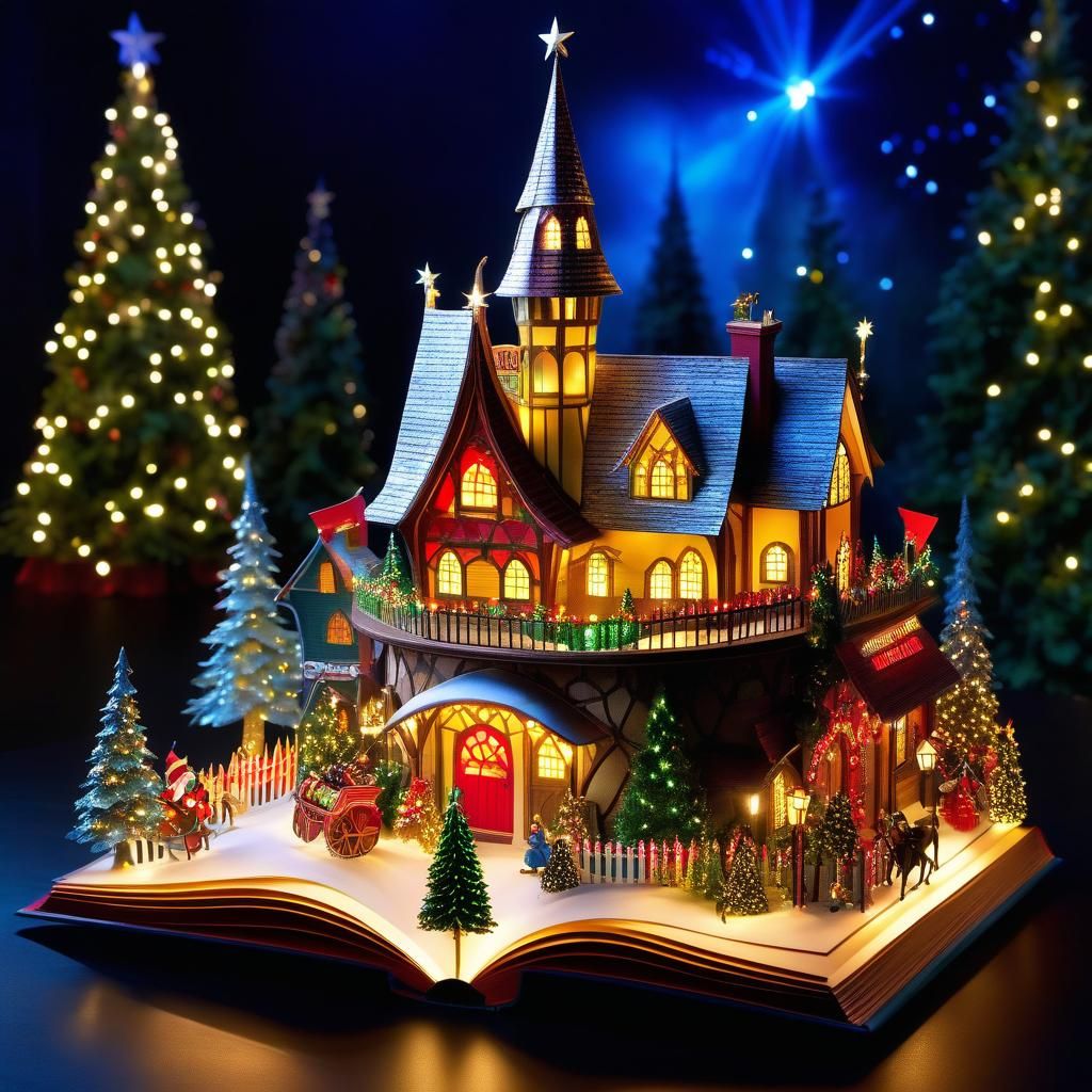 Whimsical Santa's Village: Magical Popup Book Illustration
