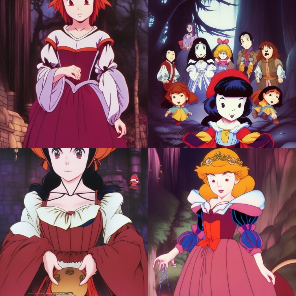 Snow White and Dwarfs in Disneyland, Anime Style