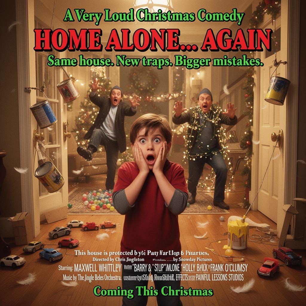 Home Alone Again 90s Family Comedy Movie Poster