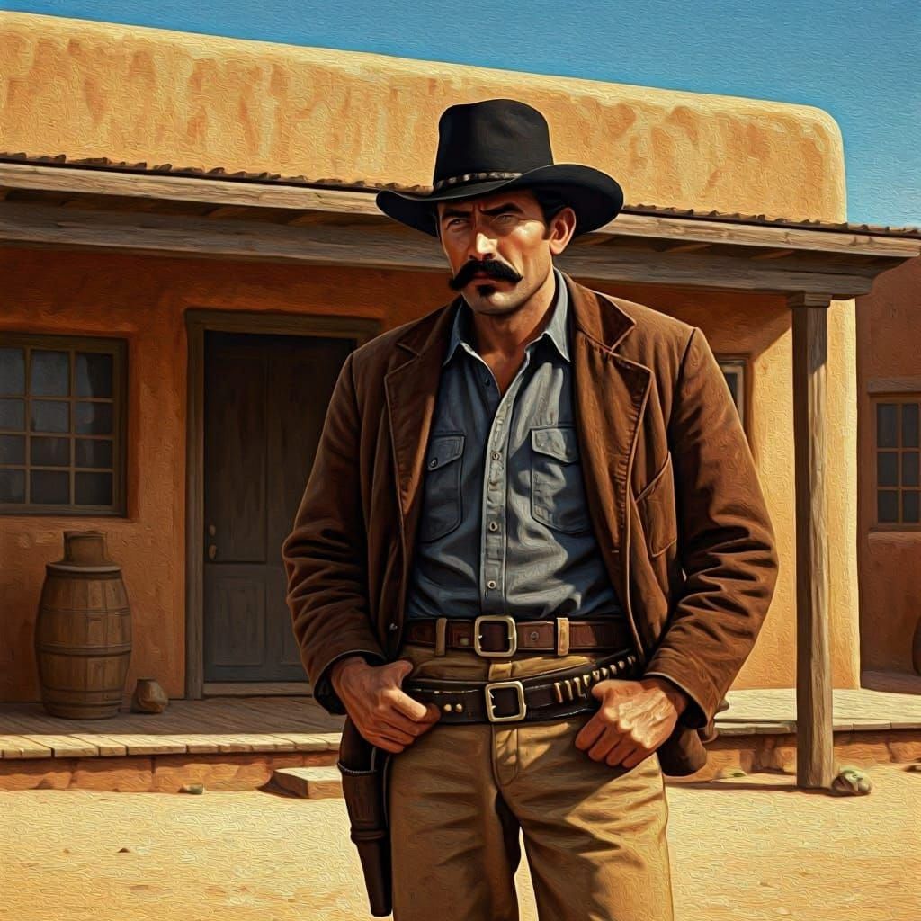 Man with Dark Mustache Portrait