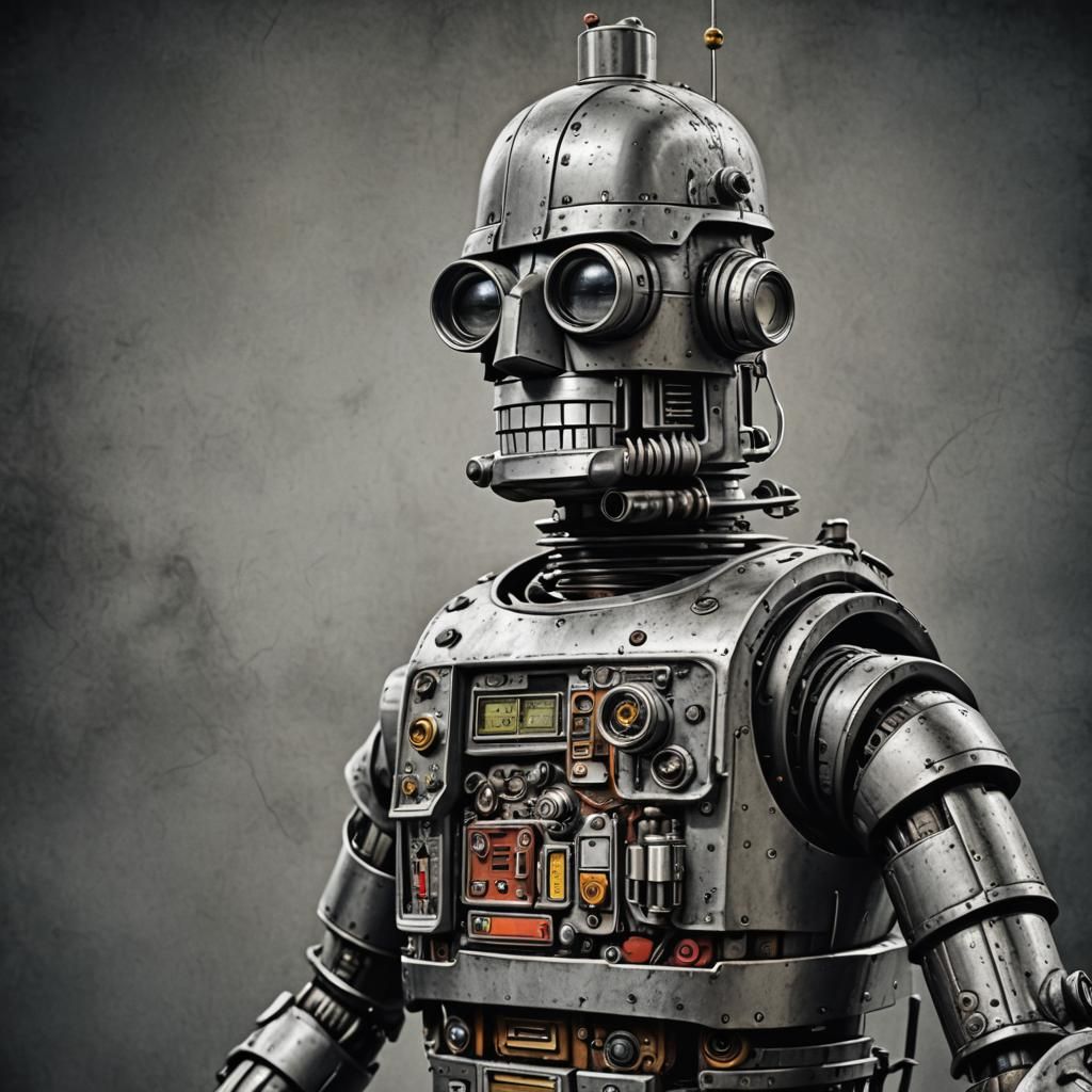 Hyperrealistic Bender from Futurama in HDR